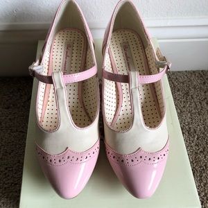 Never Worn - Pin-up Fairy Pink T-Strap Pumps